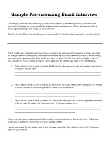 Enpre Screening Email Template