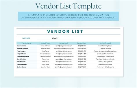 Enpreferred Vendor List Template