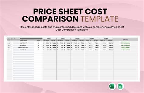Enpricing Worksheet Template Excel