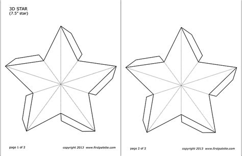 Enprintable 3D Paper Star Template