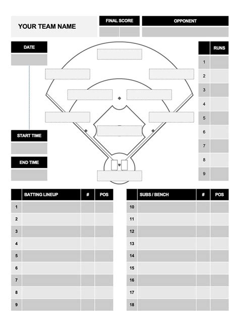 Enprintable Baseball Template