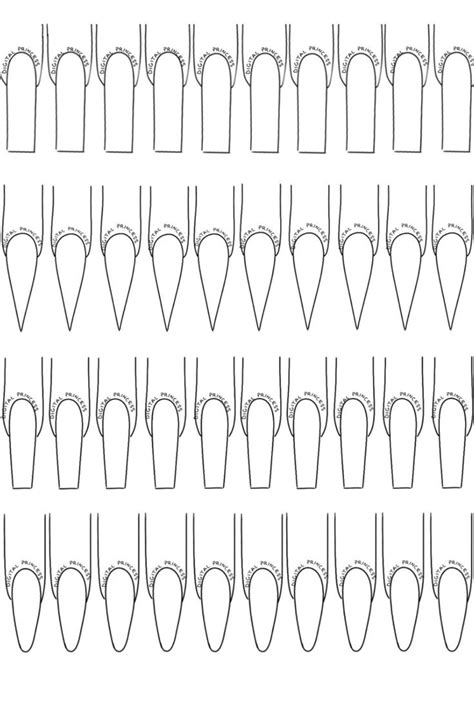 Enprintable Blank Nail Template