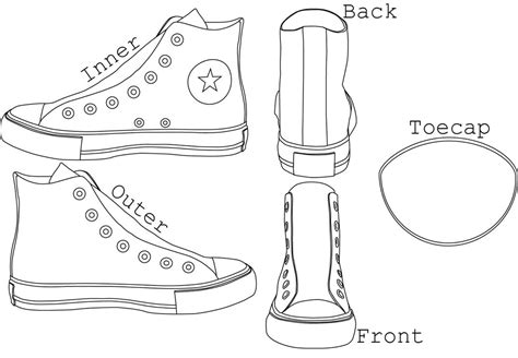 Enprintable Converse Shoe Template