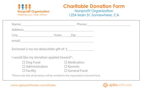 Enprintable Donation Form Template