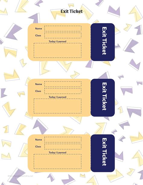 Enprintable Editable Exit Ticket Template