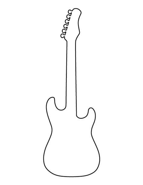 Enprintable Guitar Shape Template