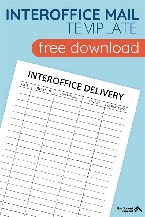 Enprintable Interoffice Mail Template