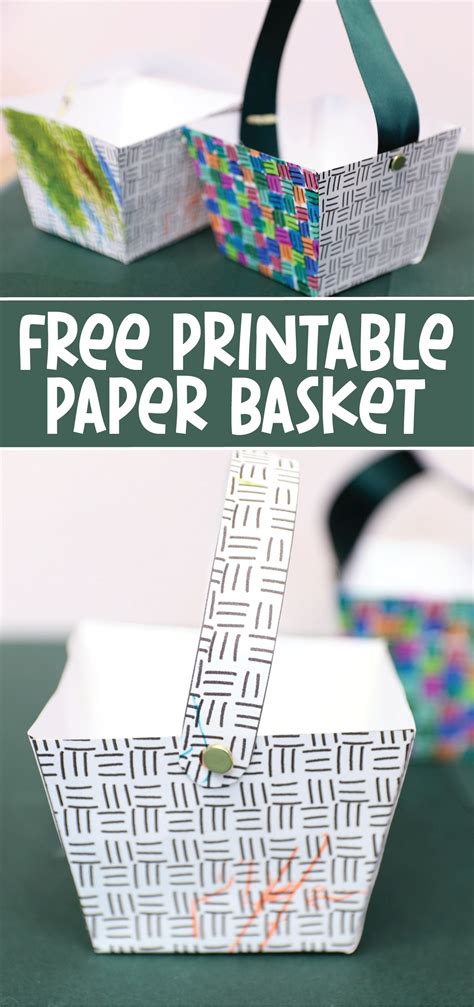 Enprintable Paper Basket Template