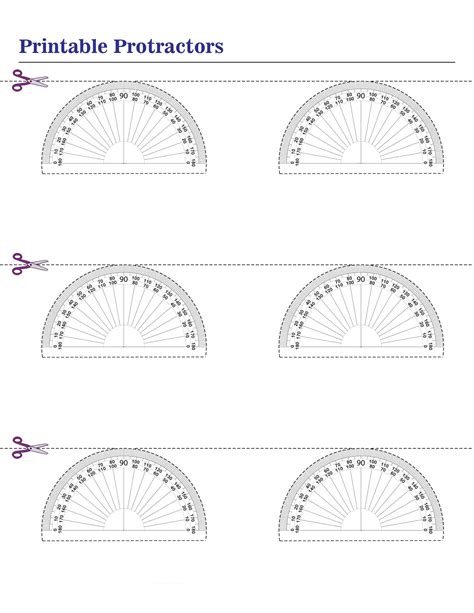 Enprintable Protractor Template