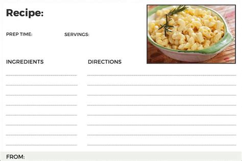 Enprintable Recipe Template