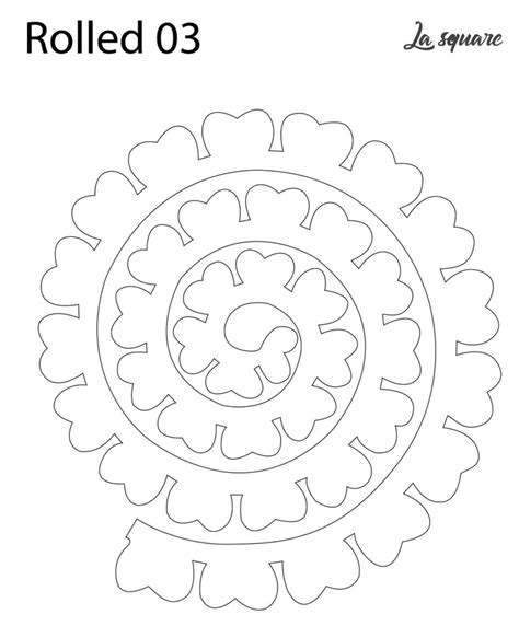 Enprintable Rolled Flower Template