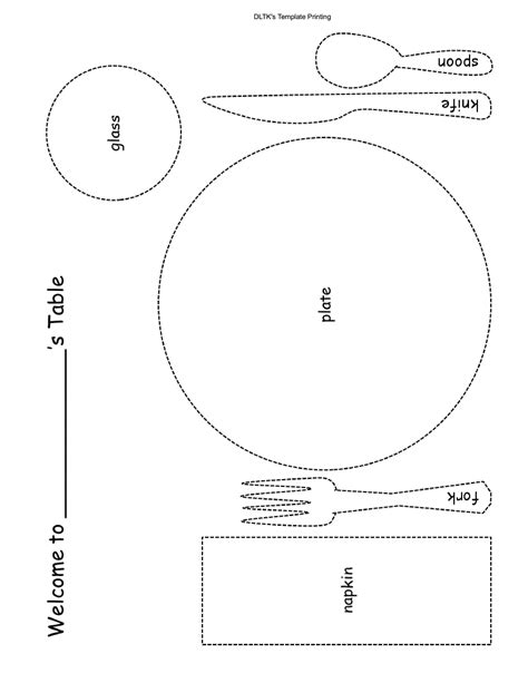 Enprintable Table Setting Template
