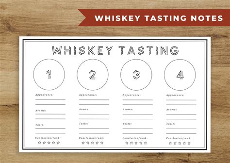 Enprintable Whiskey Tasting Sheet Template