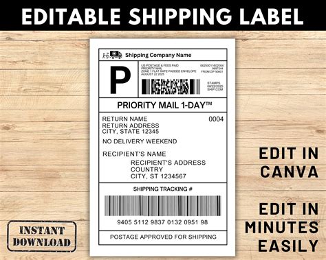 Enpriority Mail Shipping Label Template