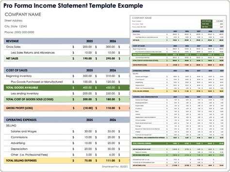Enpro Forma Income Statement Template