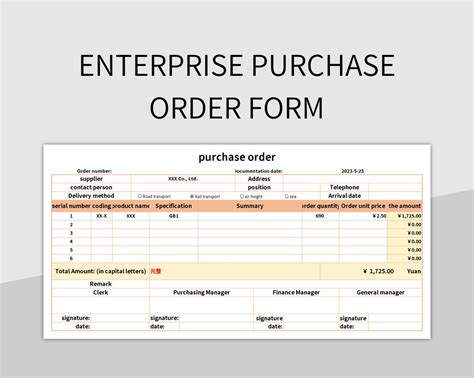 Enprocessional Order Template