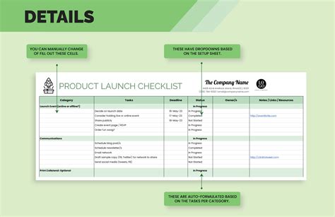 Enproduct Launch Checklist Template Excel