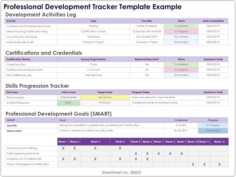 Enprofessional Development Tracker Template