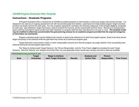 Enprogram Evaluation Plan Template