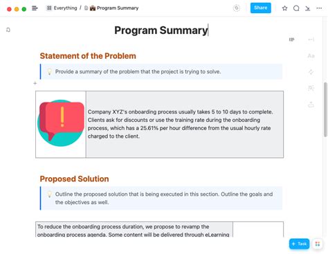 Enprogram Summary Template
