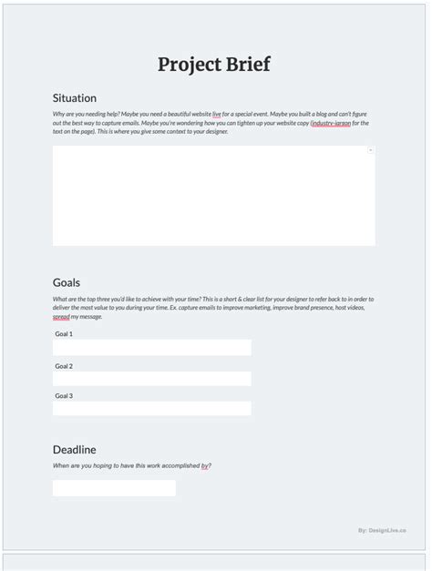 Enproject Brief Template Google Docs