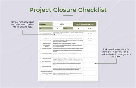 Enproject Closure Checklist Excel Template