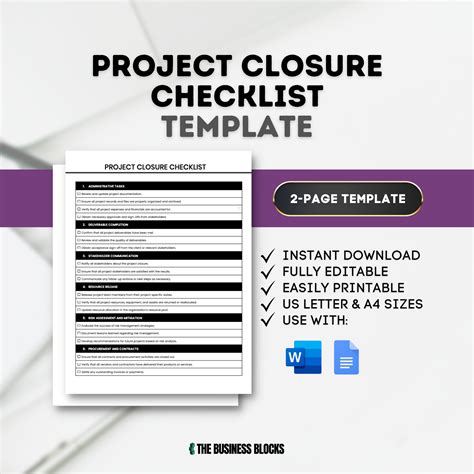 Enproject Closure Checklist Template