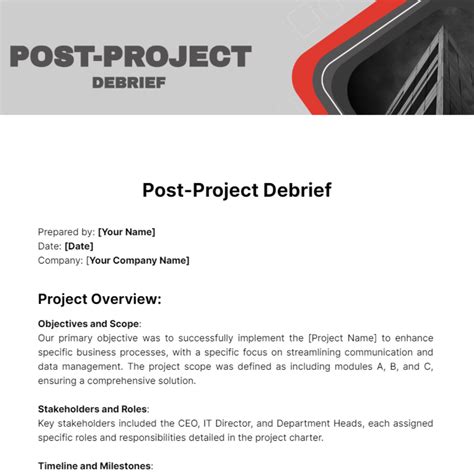 Enproject Debrief Template