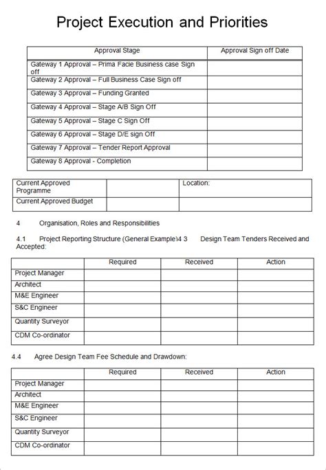 Enproject Execution Plan Template Word