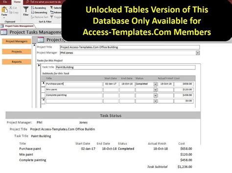 Enproject Management Access Database Template Free