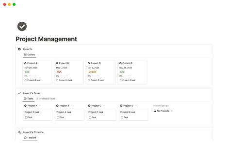 Enproject Management Notion Template