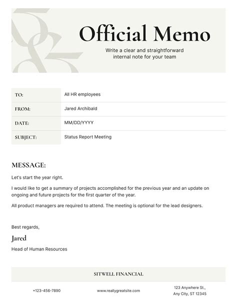 Enproject Memo Template