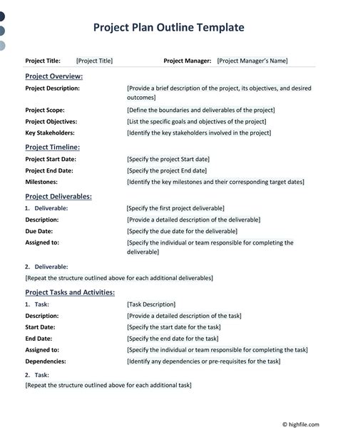 Enproject Outline Template Google Docs