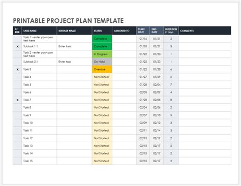 Enproject Plan Template Google Docs