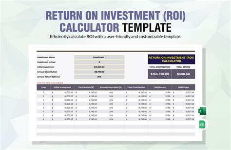 Enproject Roi Template Excel