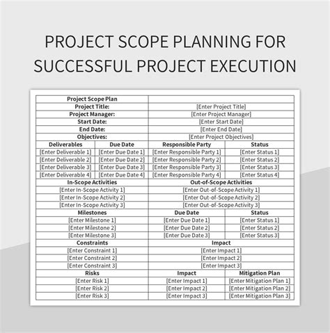 Enproject Scope Template Excel