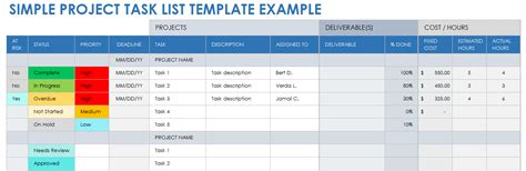 Enproject Task List Template