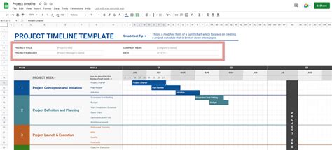 Enproject Timeline Google Sheets Template