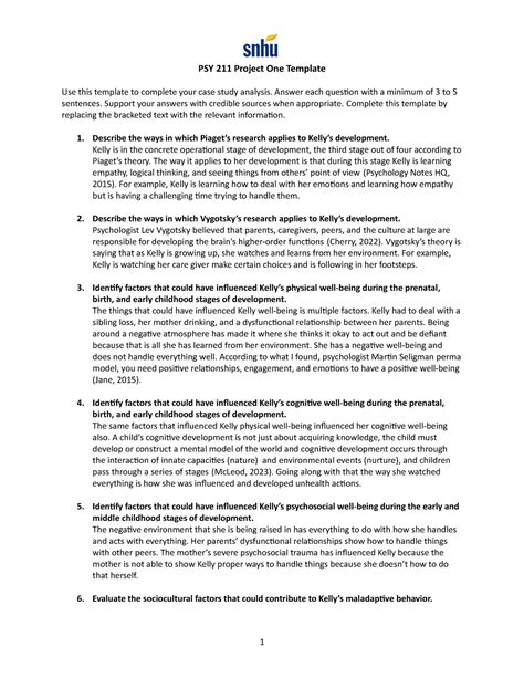 Enpsy 211 Project One Template