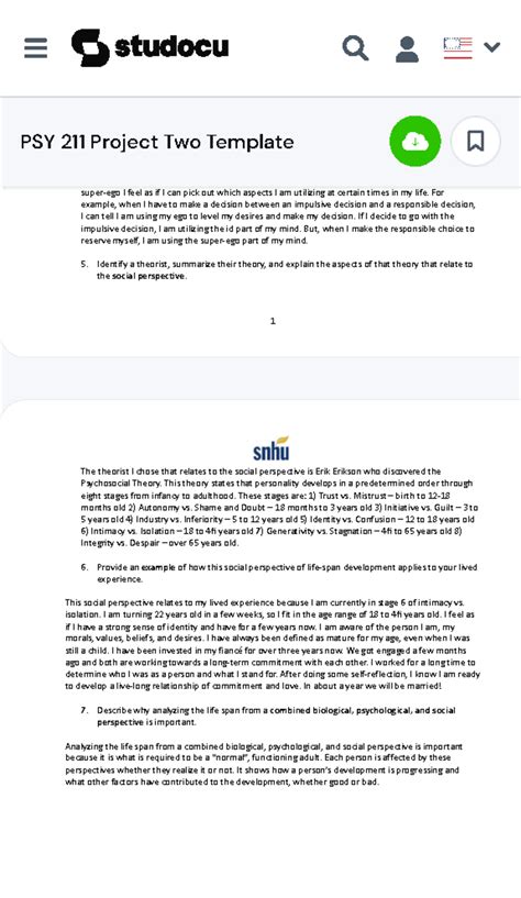 Enpsy 211 Project Two Template