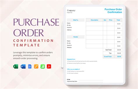 Enpurchase Order Confirmation Template