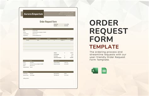 Enpurchase Order Request Form Template