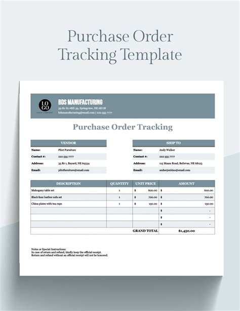 Enpurchase Tracking Excel Template