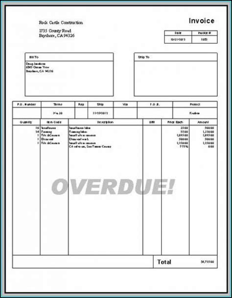 Enquick Book Invoice Template