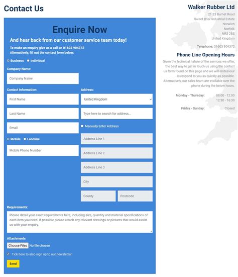 enquiry form for website