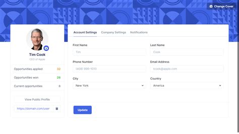 Enreactjs User Profile Page Template