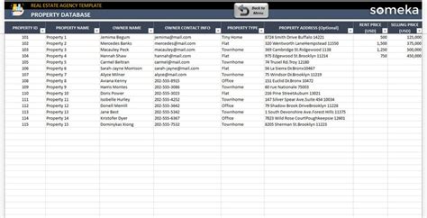 Enreal Estate Client Database Excel Template