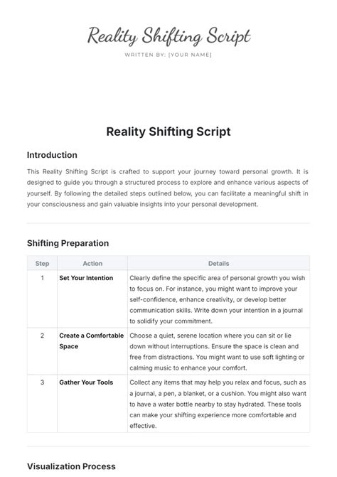 Enreality Shifting Script Template