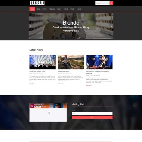 Enrecord Label Website Template