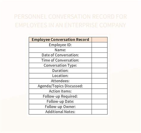 Enrecord Of Conversation Template